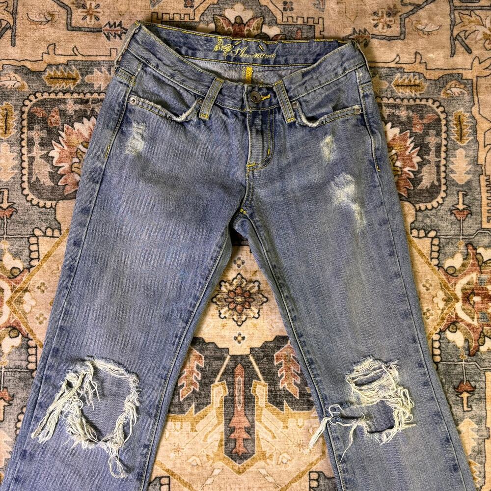 Vintage early 2000s Anoname low rise flare light wash Jeans Y2K size 24 Bootcut - Picture 2 of 14